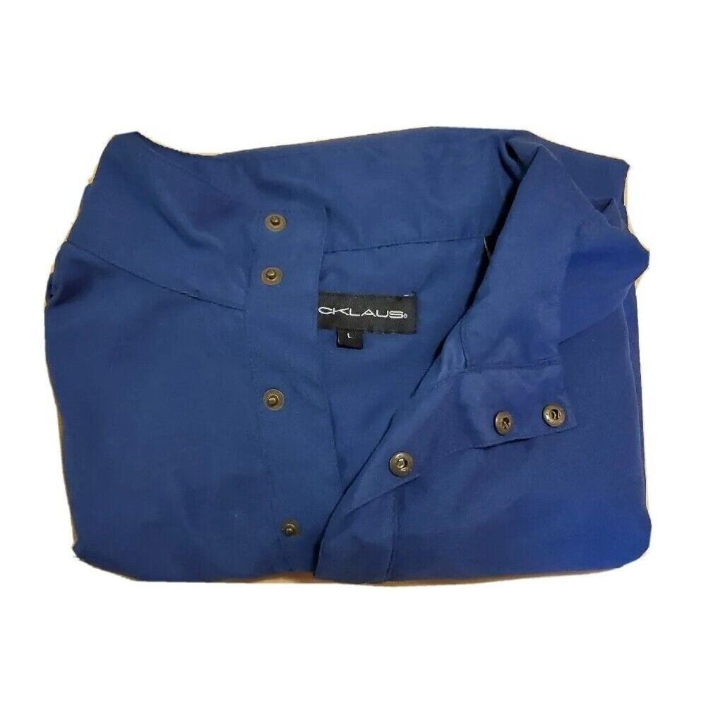 JACK NICKLAUS GOLF NAVY BLUE WIND PULLOVER POCKET JACKET MENS SIZE L‎